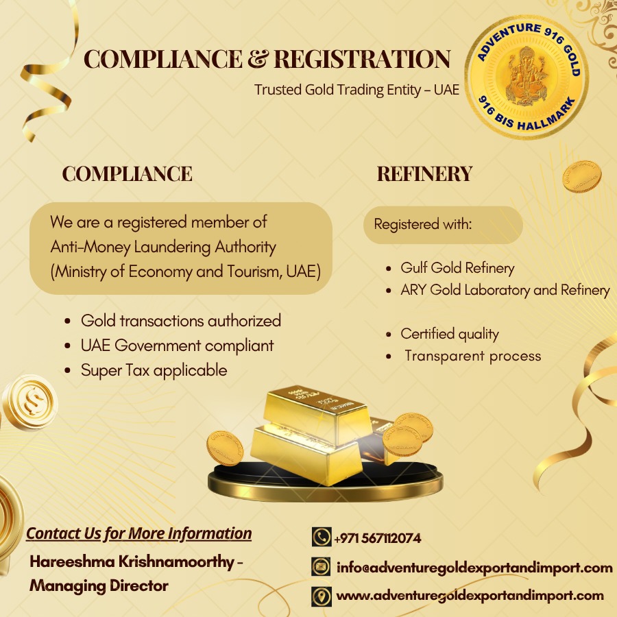 916 gold coin export and import UAE, SINGAPORE